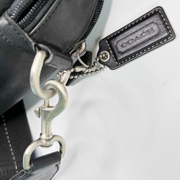 COACH F70707 Lexington Smooth Black Leather Office Commuter Briefcase Laptop Bag - Picture 15 of 16